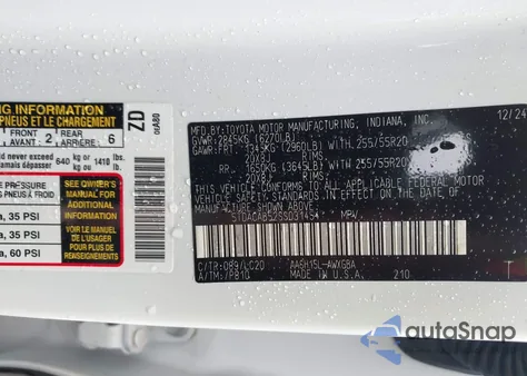 2025 Toyota Grand Highlander Hybrid Limited from USA, damaged, VIN 5TDACAB52SS031454